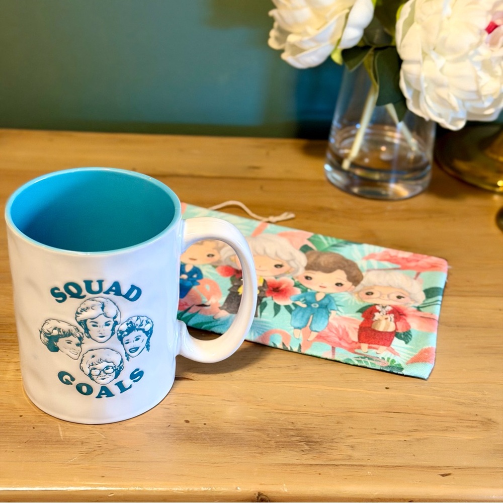 Golden Girls Squad Goals Mug + Canvas Zipper Pouch Set Coffee Cup 15oz
